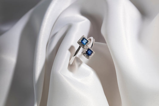 Afsoon Sapphire and Diamond Ring, white gold - LA'AL