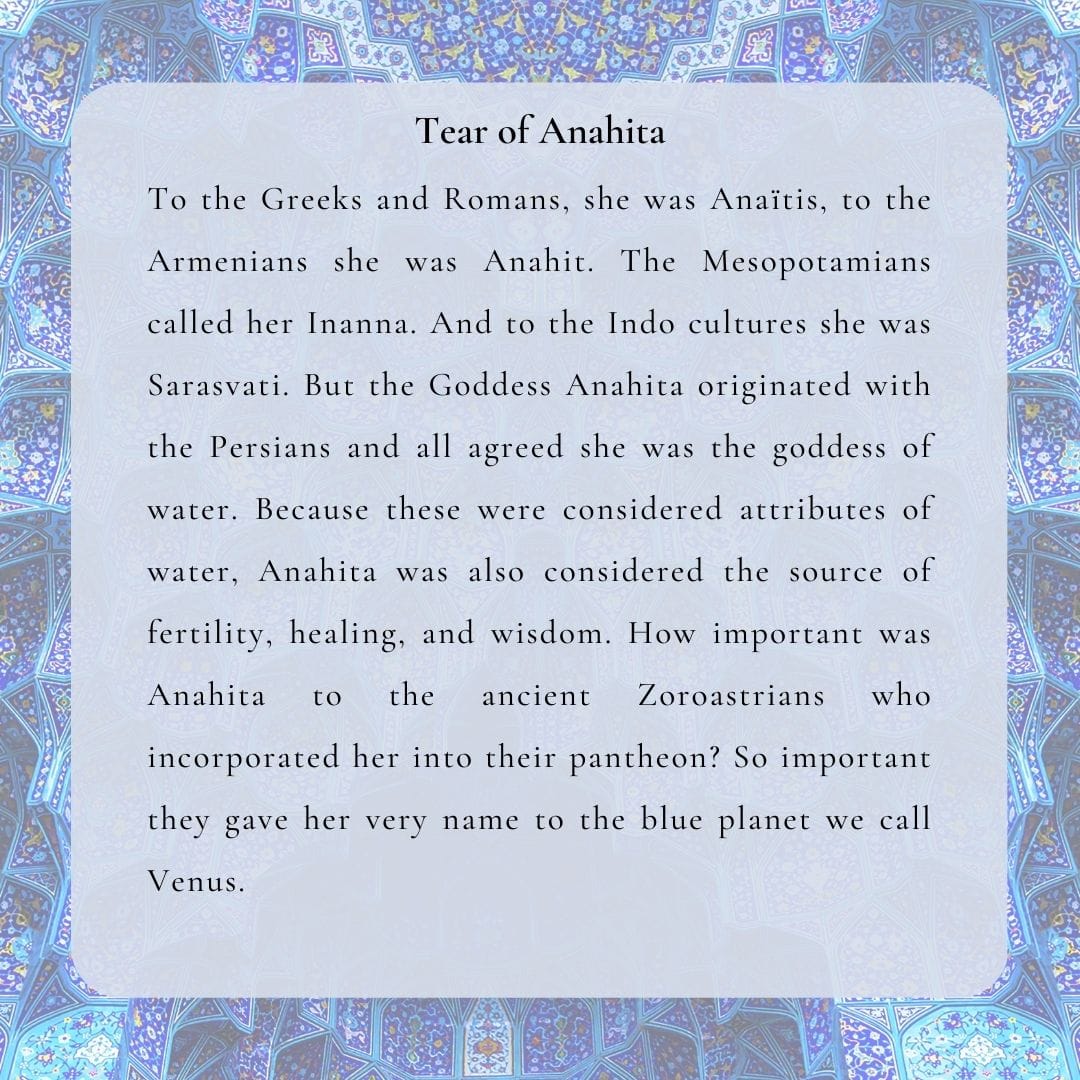 Tear of Anahita, Turquoise and Diamond Pendant/ White gold - LA'AL