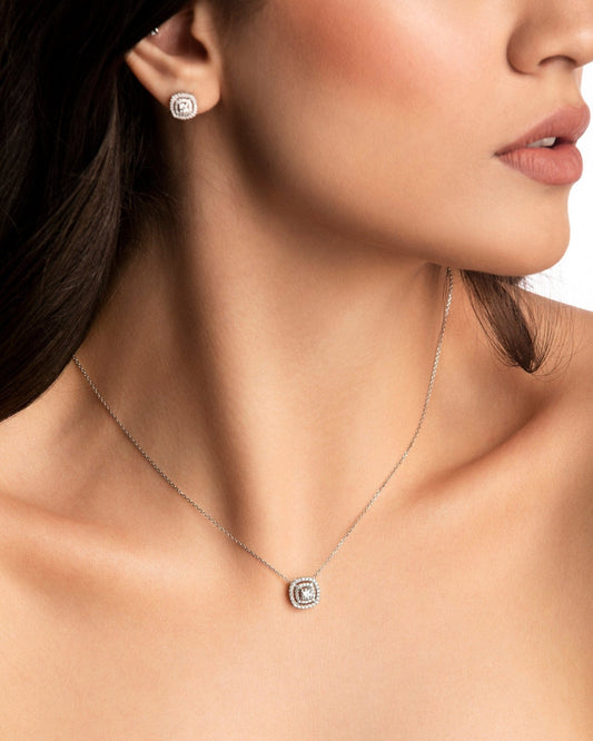 Tiara Diamond Earrings, white gold - LA'AL
