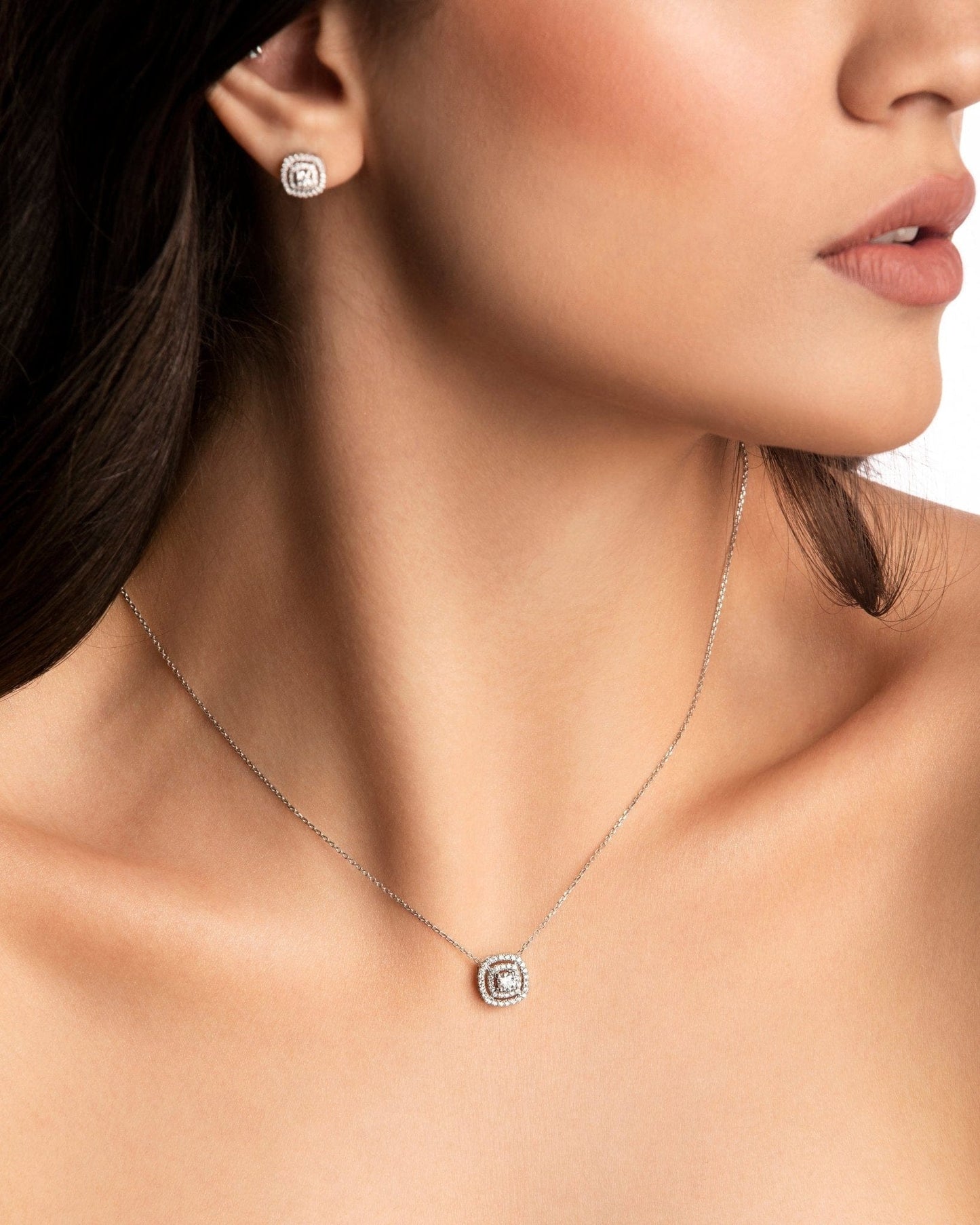 Tiara Diamond Necklace, white gold - LA'AL