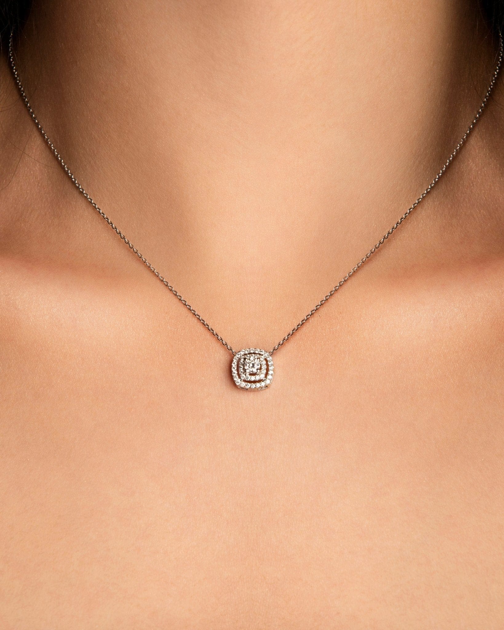 Tiara Diamond Necklace, white gold - LA'AL